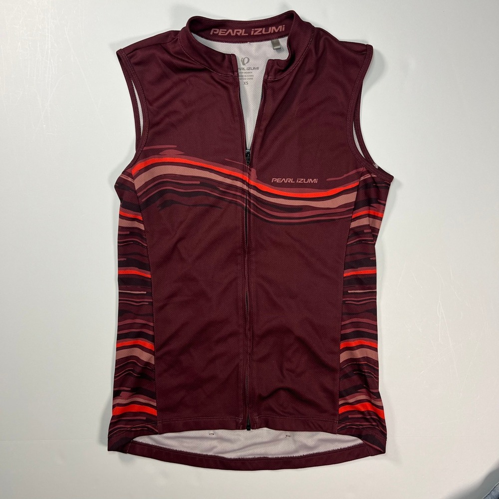 Pearl Izumi Cycling Jersey XS Maroon Sleeveless Full Zip Select Escape Sporty